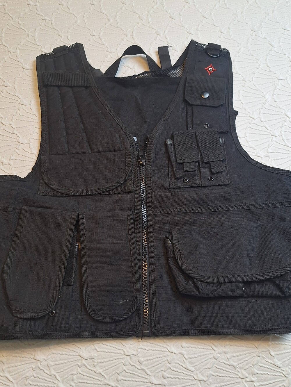 Crosman Elite Black Tactical Vest multiple pockets adjustable One Size